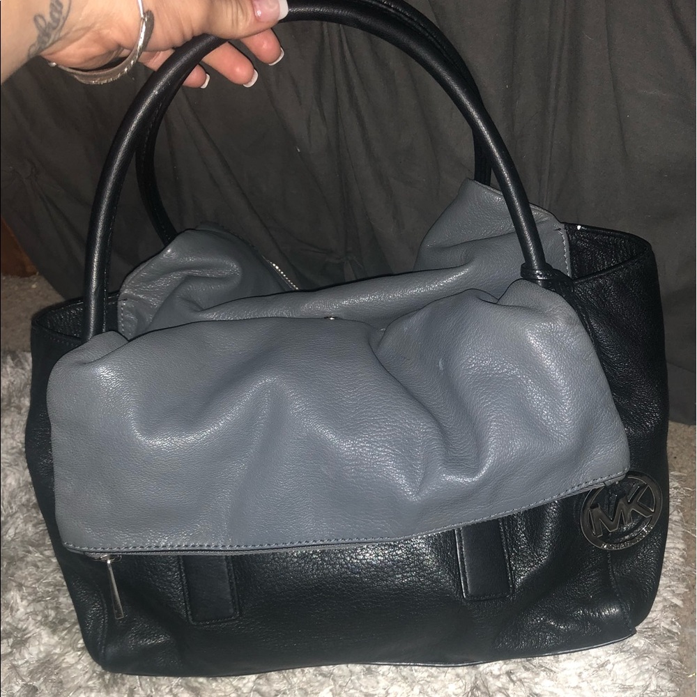 Black and gray MK bag